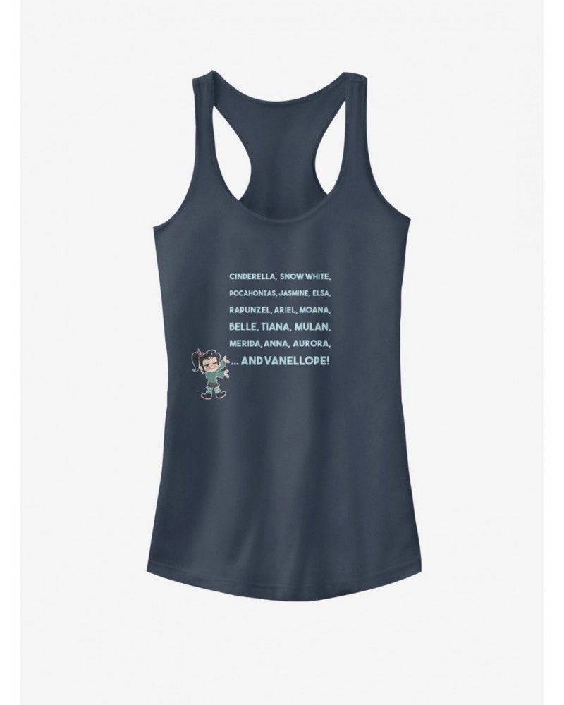 Disney Wreck-It Ralph Princess Name Text Stack Girls Tank $7.47 Tanks