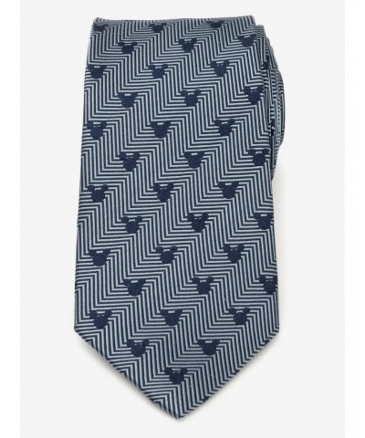 Disney Mickey Mouse Silhouette Blue Herringbone Men's Tie $22.37 Ties