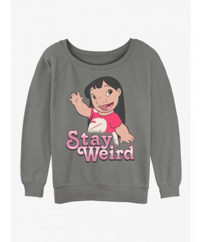 Disney Lilo & Stitch Stay Weird Girls Slouchy Sweatshirt $14.39 Sweatshirts