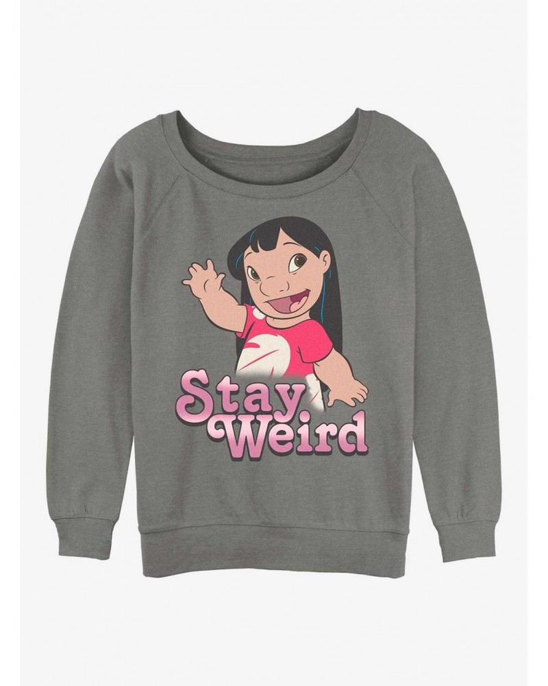 Disney Lilo & Stitch Stay Weird Girls Slouchy Sweatshirt $14.39 Sweatshirts