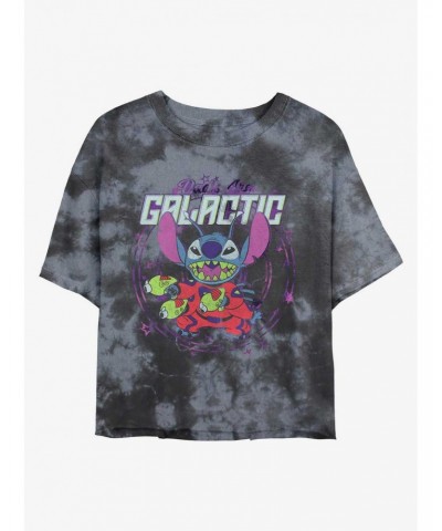 Disney Lilo & Stitch Galactic Dad Tie-Dye Girls Crop T-Shirt $11.27 T-Shirts