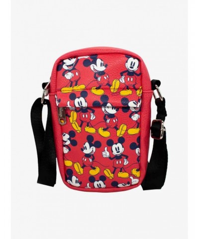 Disney Mickey Mouse Standing Poses Vegan Leather Crossbody Bag $6.65 Bags