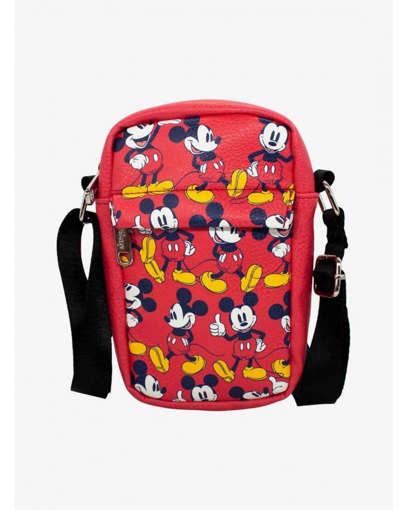 Disney Mickey Mouse Standing Poses Vegan Leather Crossbody Bag $6.65 Bags