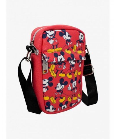 Disney Mickey Mouse Standing Poses Vegan Leather Crossbody Bag $6.65 Bags