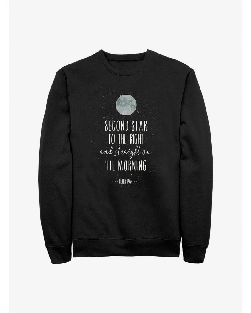 Disney Peter Pan Second Star Straight Til Morning Sweatshirt $11.07 Sweatshirts