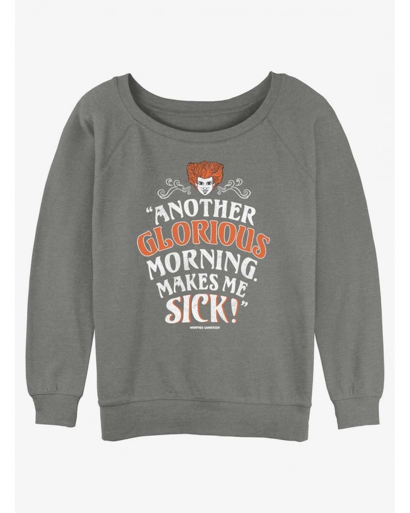 Disney Hocus Pocus Winnie Another Glorious Morning Girls Slouchy Sweatshirt $17.71 Sweatshirts