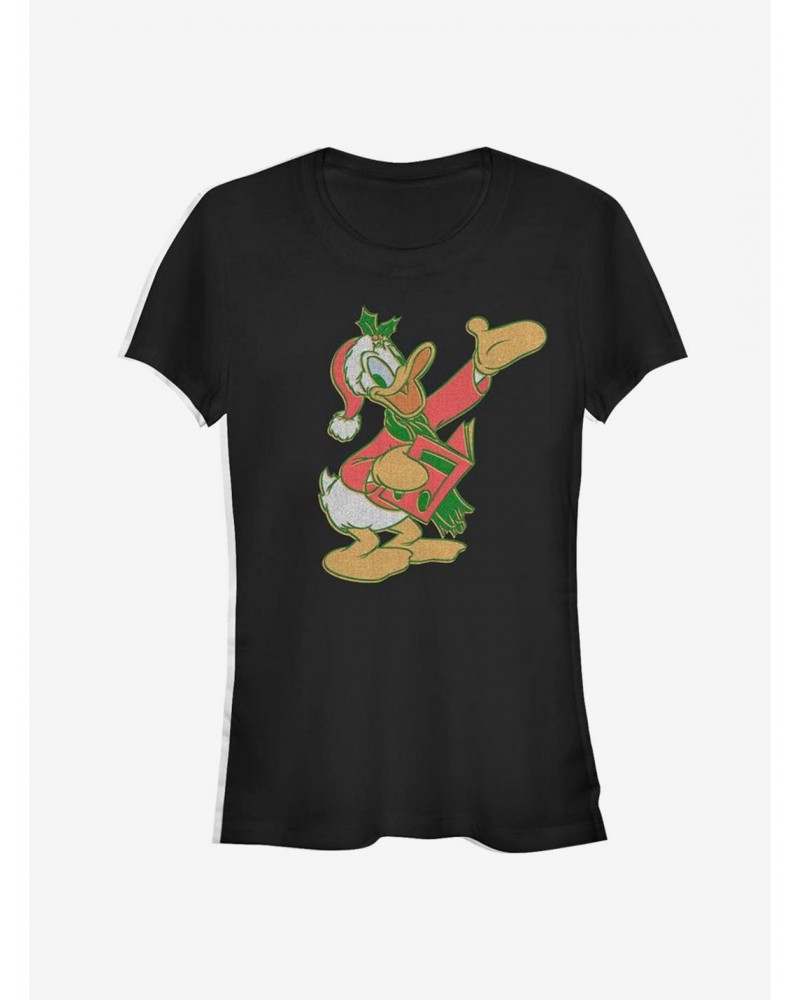 Disney Donald Duck Holiday Caroler Classic Girls T-Shirt $9.46 T-Shirts