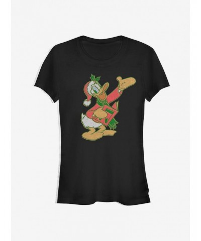 Disney Donald Duck Holiday Caroler Classic Girls T-Shirt $9.46 T-Shirts