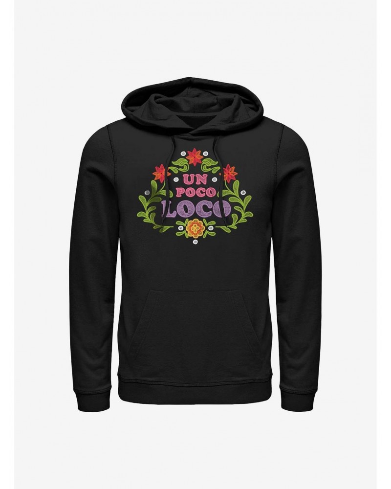 Disney Pixar Coco Un Poco Loco Floral Emblem Hoodie $22.00 Hoodies