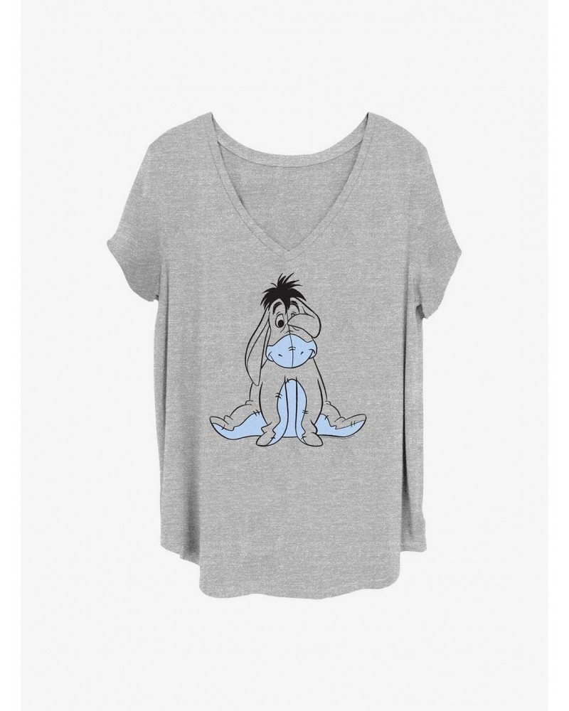 Disney Winnie The Pooh Basic Sketch Eeyore Girls T-Shirt Plus Size $10.40 T-Shirts