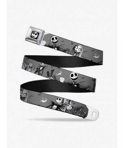 The Nightmare Before Christmas Jack And Sally Cemetery Scene Seatbelt Belt $10.96 Belts