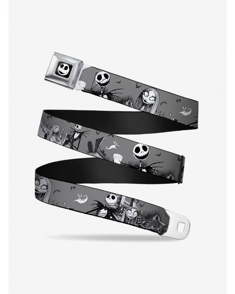 The Nightmare Before Christmas Jack And Sally Cemetery Scene Seatbelt Belt $10.96 Belts