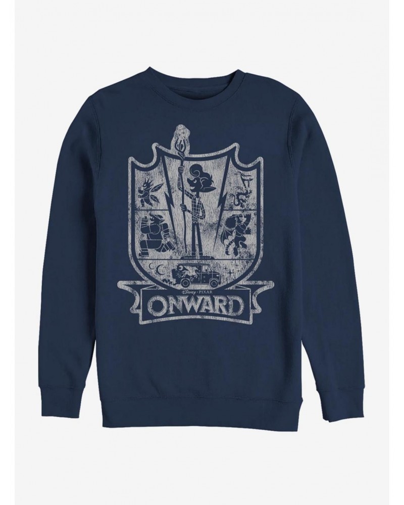 Disney Pixar Onward Crest Crew Sweatshirt $16.24 Sweatshirts