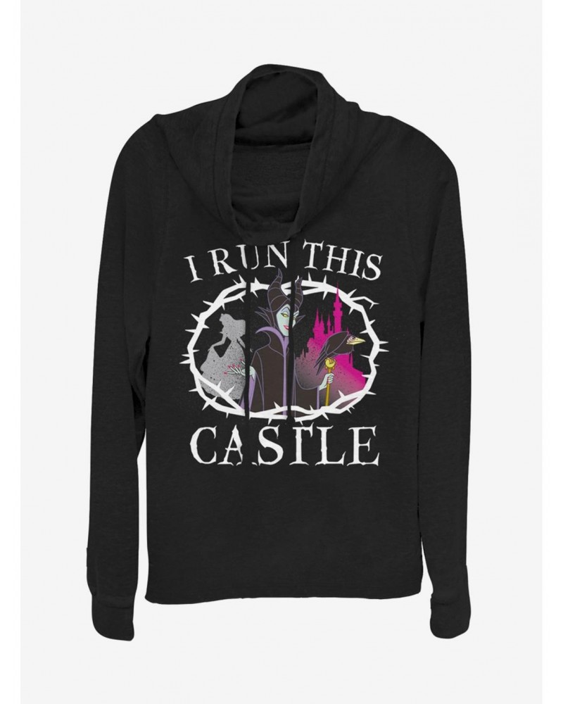 Disney Sleeping Beauty I Run This Castle Cowlneck Long-Sleeve Girls Top $13.92 Tops