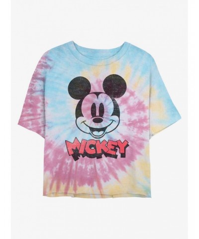 Disney Mickey Mouse Heads Up Tie Dye Crop Girls T-Shirt $9.95 T-Shirts