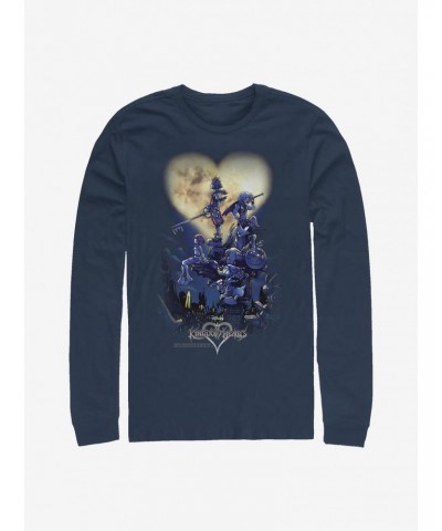 Disney Kingdom Hearts Poster Logo Long-Sleeve T-Shirt $14.81 T-Shirts