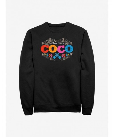 Disney Pixar Coco Artistic Logo Crew Sweatshirt $14.39 Sweatshirts