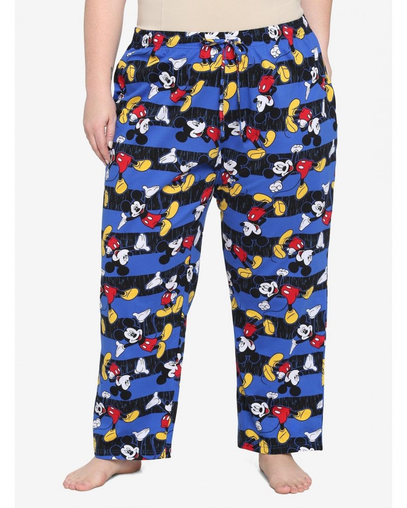 Disney Mickey Mouse Stripe Girls Pajama Pants Plus Size $5.99 Pants