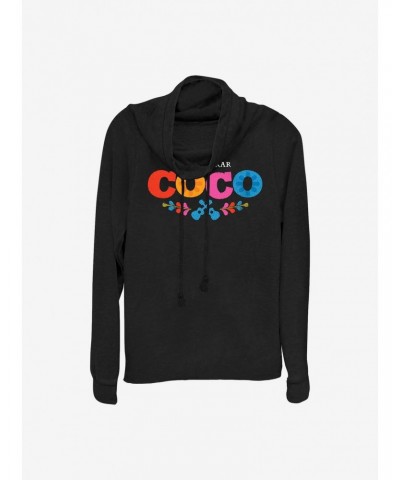 Disney Pixar Coco Logo Cowlneck Long-Sleeve Girls Top $19.76 Tops