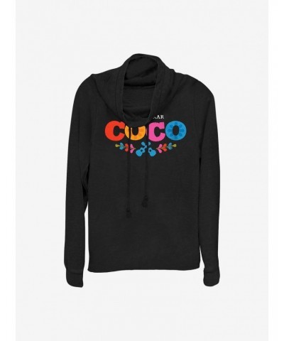 Disney Pixar Coco Logo Cowlneck Long-Sleeve Girls Top $19.76 Tops