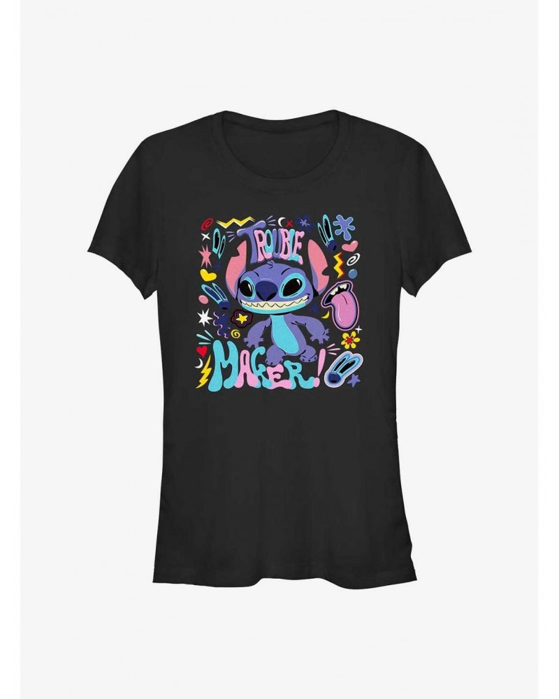 Disney Lilo & Stitch Trouble Maker Girls T-Shirt $7.47 T-Shirts