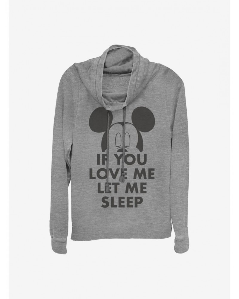 Disney Mickey Mouse Let Me Sleep Cowlneck Long-Sleeve Girls Top $21.10 Tops