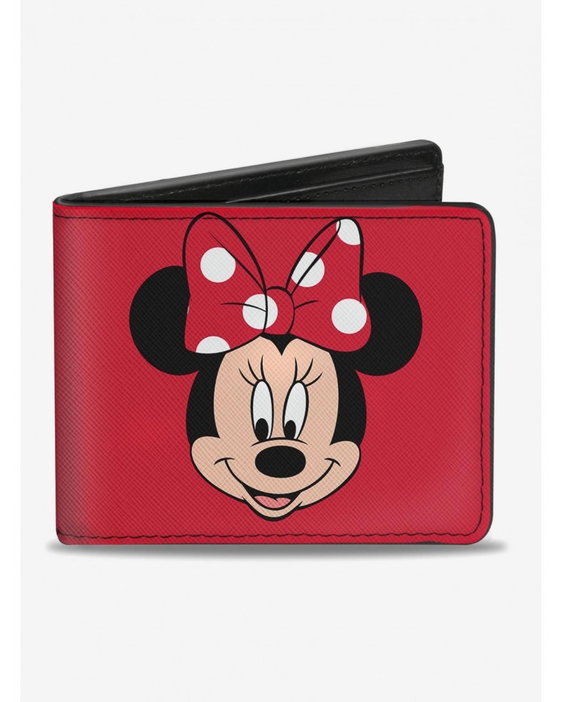 Disney Minnie Mouse Face Script Polka Dots Bi-Fold Wallet $7.56 Wallets