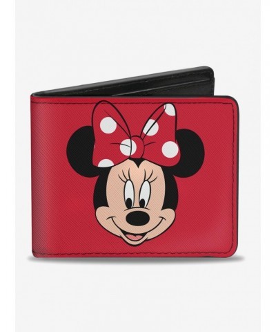 Disney Minnie Mouse Face Script Polka Dots Bi-Fold Wallet $7.56 Wallets