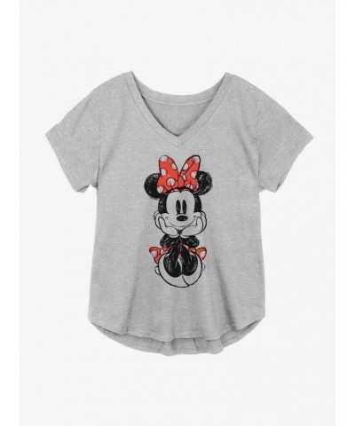 Disney Minnie Mouse Sketched Sitting Girls Plus Size T-Shirt $13.01 T-Shirts