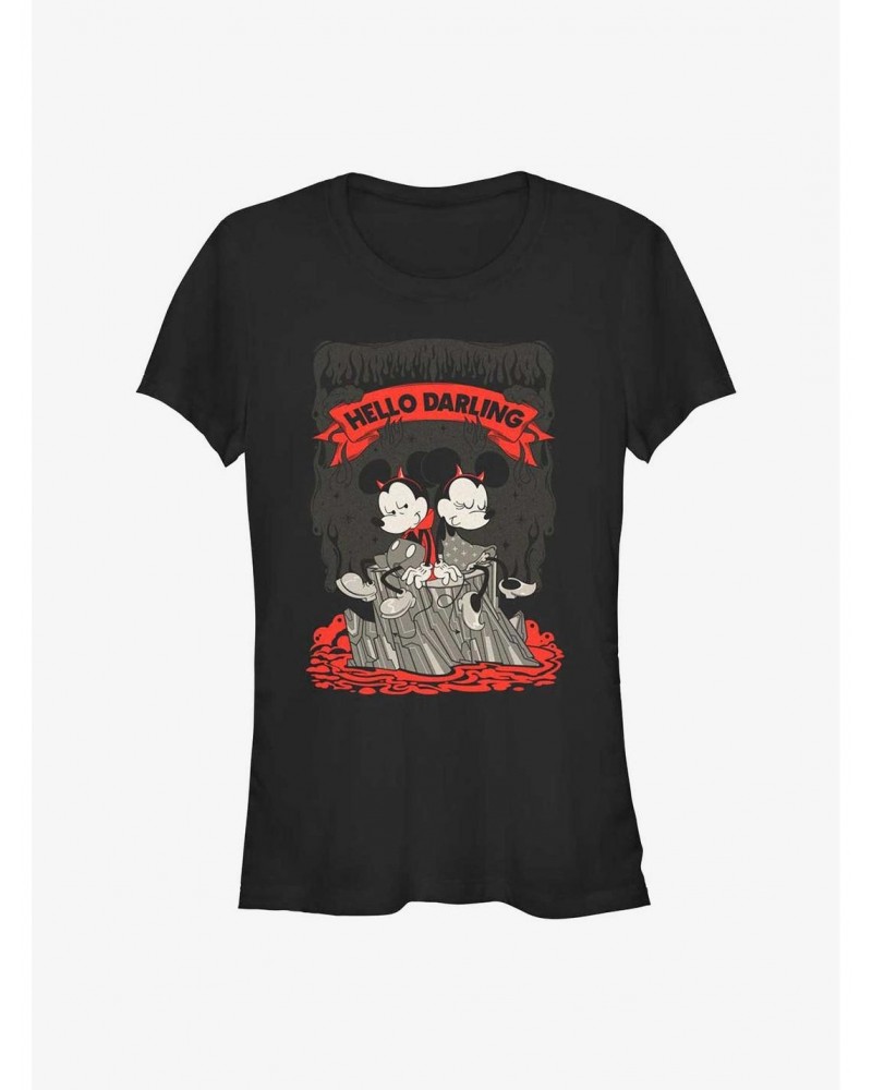 Disney Mickey Mouse & Minnie Mouse Hello Darling Girls T-Shirt $9.96 T-Shirts