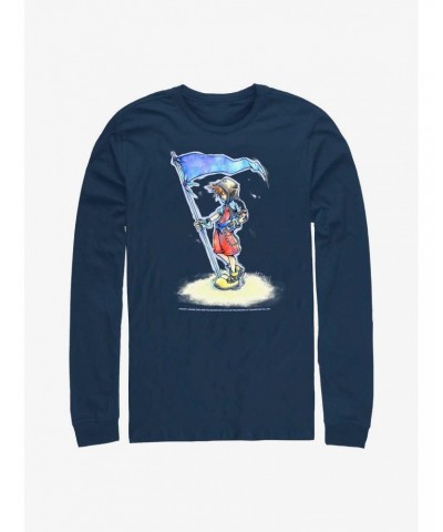 Disney Kingdom Hearts Sora With Flag Long-Sleeve T-Shirt $13.49 T-Shirts