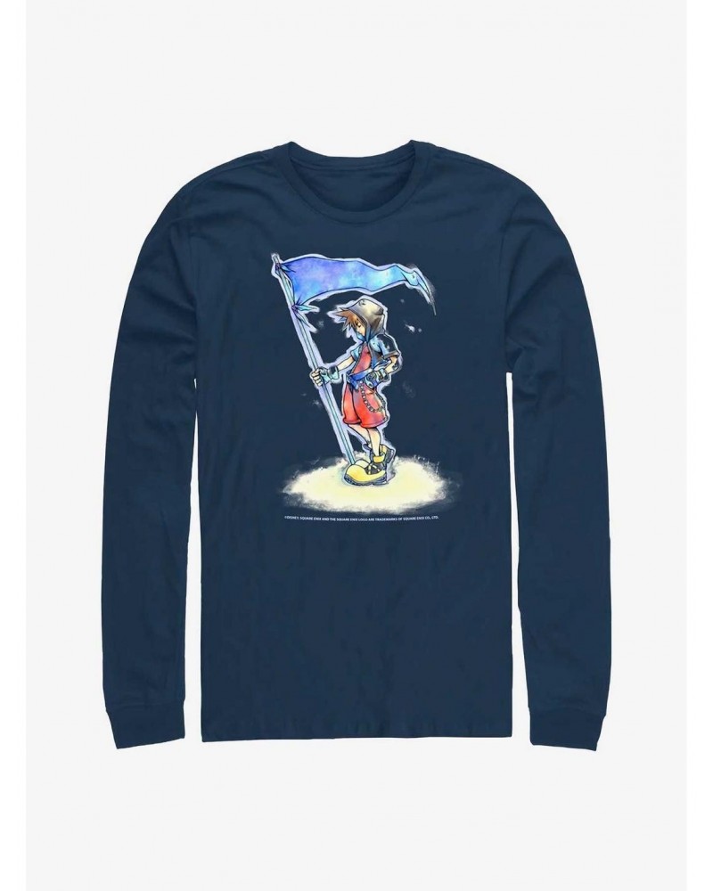 Disney Kingdom Hearts Sora With Flag Long-Sleeve T-Shirt $13.49 T-Shirts