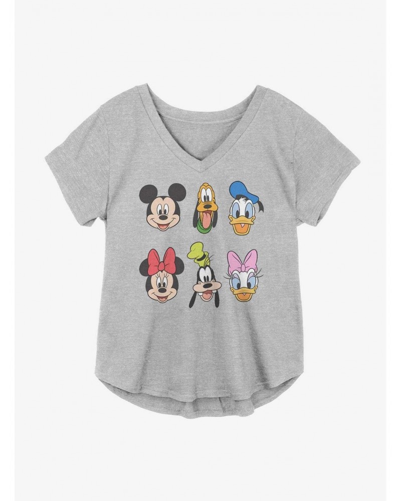 Disney Mickey Mouse Classic Friends Faces Girls Plus Size T-Shirt $13.29 T-Shirts