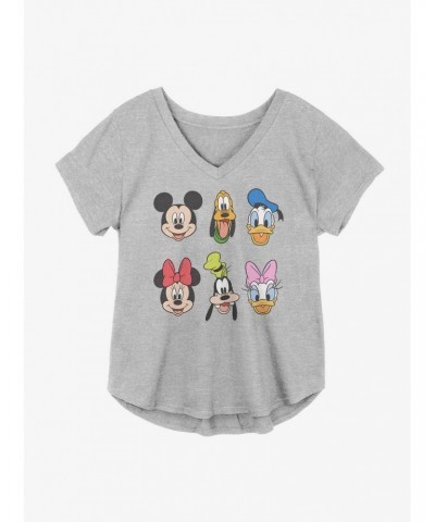 Disney Mickey Mouse Classic Friends Faces Girls Plus Size T-Shirt $13.29 T-Shirts