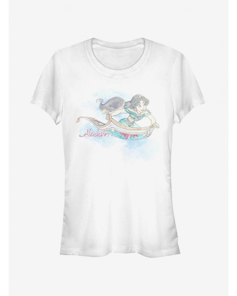 Disney Aladdin Jasmine Watercolor Carpet Ride Girls T-Shirt $7.97 T-Shirts