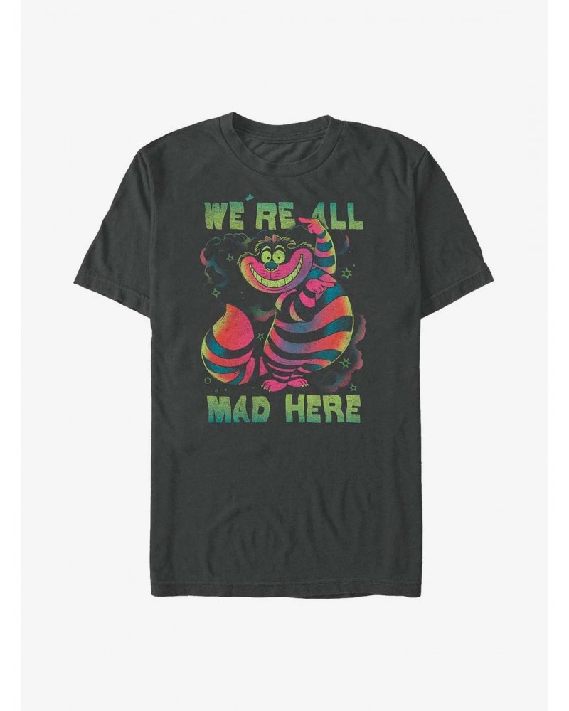 Disney Alice In Wonderland Cheshire We're All Mad Here Extra Soft T-Shirt $11.36 T-Shirts