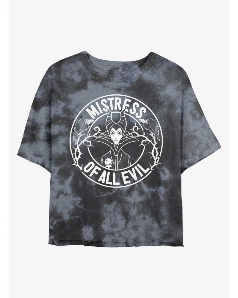 Disney Maleficent Mistress of Evil Tie-Dye Girls Crop T-Shirt $11.56 T-Shirts