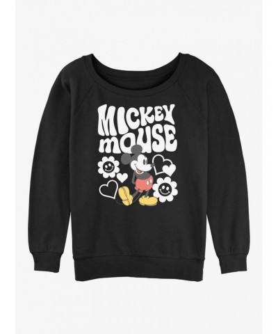 Disney Mickey Mouse Groovy And Flowers Girls Sweatshirt $15.50 Sweatshirts