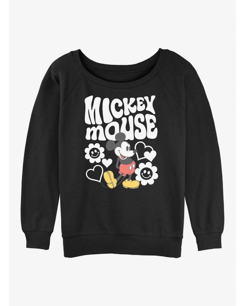 Disney Mickey Mouse Groovy And Flowers Girls Sweatshirt $15.50 Sweatshirts