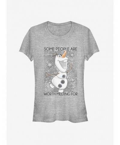 Disney Frozen Worth Melting Girls T-Shirt $10.96 T-Shirts