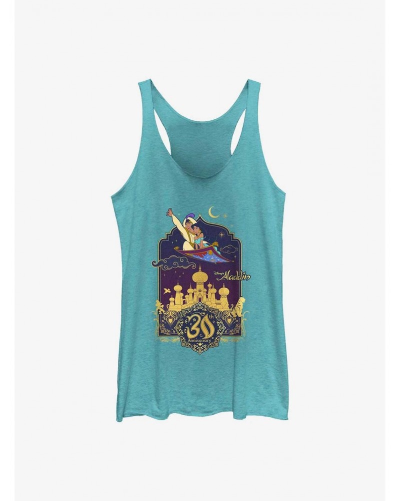 Disney Aladdin & Jasmine Flying 30th Anniversary Girls Tanks $8.03 Tanks