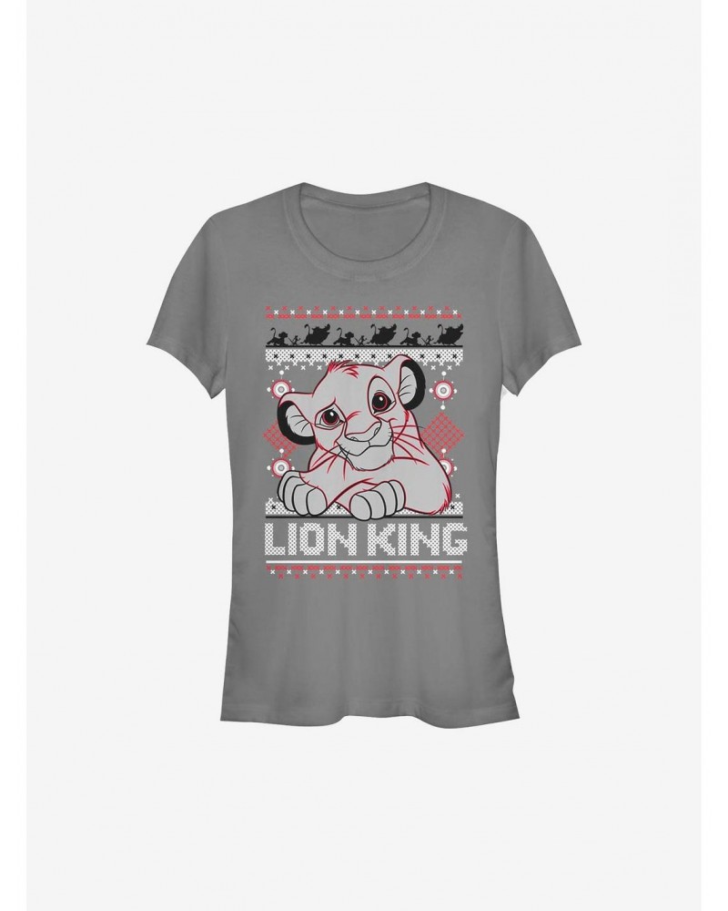 Disney The Lion King Simba Christmas Pattern Girls T-Shirt $10.96 T-Shirts