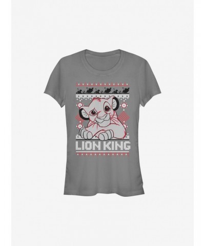 Disney The Lion King Simba Christmas Pattern Girls T-Shirt $10.96 T-Shirts