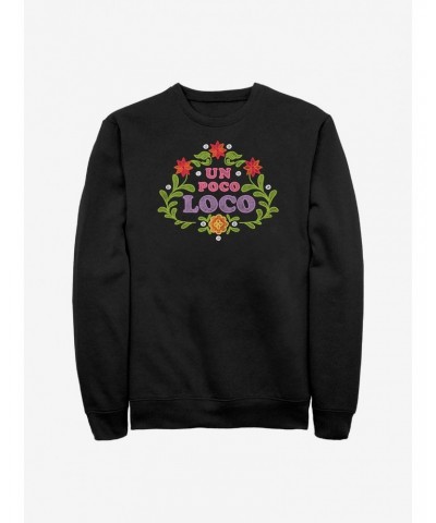 Disney Pixar Coco Un Poco Loco Floral Emblem Crew Sweatshirt $17.71 Sweatshirts