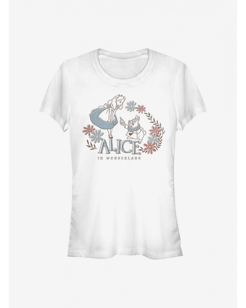 Disney Alice In Wonderland Alice And Rabbit Girls T-Shirt $7.72 T-Shirts