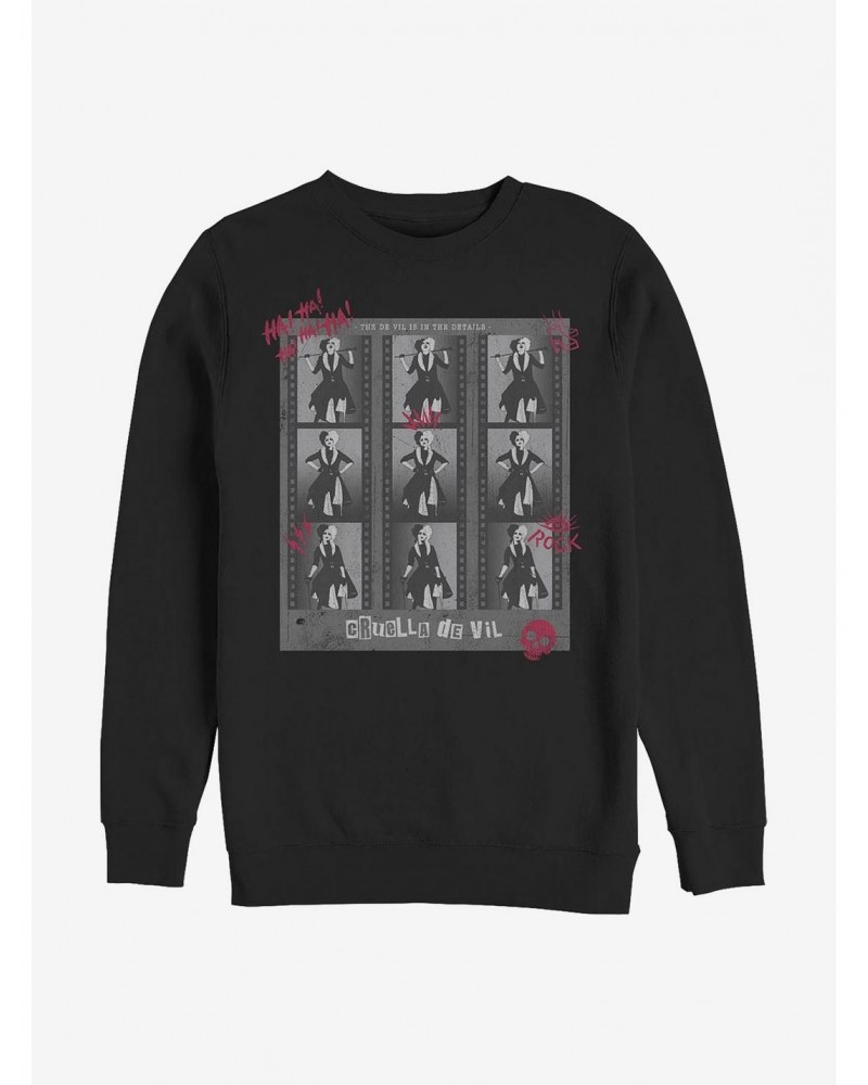 Disney Cruella Film Negatives Crew Sweatshirt $18.45 Sweatshirts