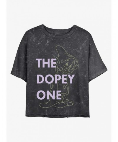 Disney Princesses One Dopey Dwarf Mineral Wash Crop Girls T-Shirt $8.67 T-Shirts