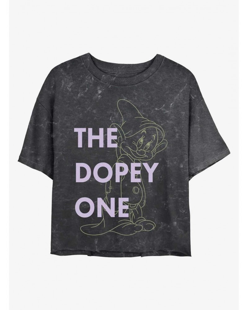 Disney Princesses One Dopey Dwarf Mineral Wash Crop Girls T-Shirt $8.67 T-Shirts