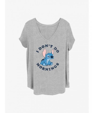 Disney Lilo & Stitch I Don't Do Mornings Girls T-Shirt Plus Size $11.56 T-Shirts