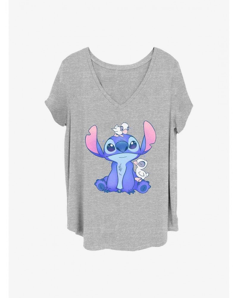 Disney Lilo & Stitch Cute Ducks Girls T-Shirt Plus Size $9.83 T-Shirts